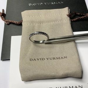 🌼DAVID YURMAN S Silver Sculpted Round Cable Mens James Bond Ring 9